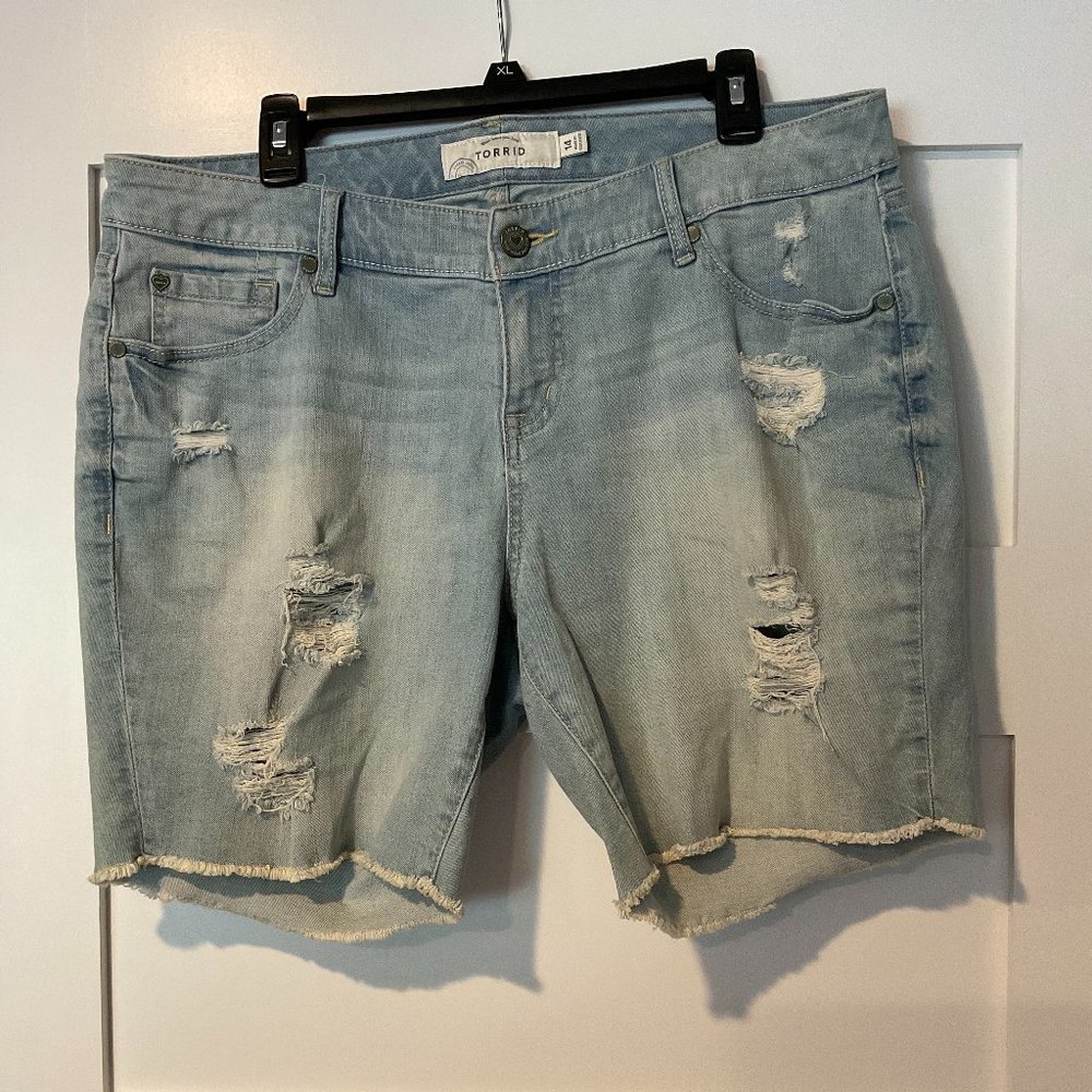 Torrid Distressed Jean Shorts